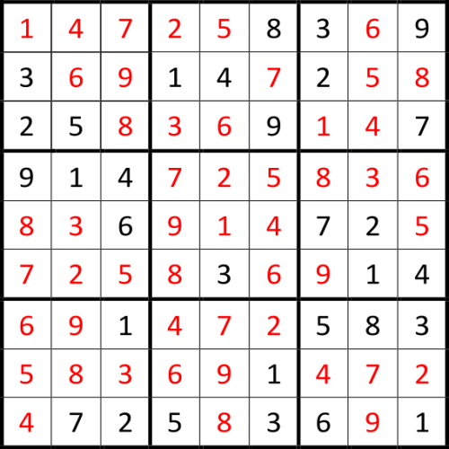 Classic SuDoku Solutions 177 - 180