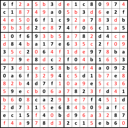 Hextet SuDoku Solutions 65 - 68